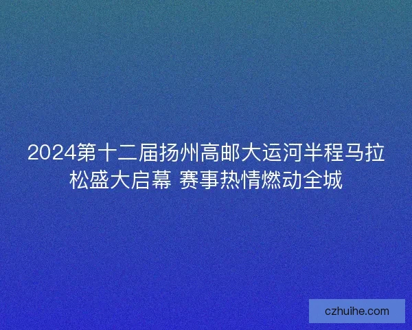 2024第十二届扬州高邮大运河半程马拉松盛大启幕 赛事热情燃动全城